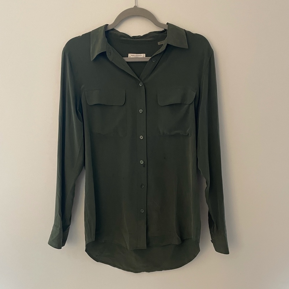 Equipment Green Signature Silk Shirt